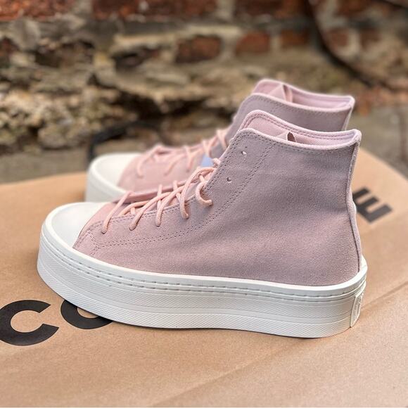 NEW Womens Size 8.5 Converse All Star Modern Lift Platform High Pink Sage Egret - Picture 5 of 10